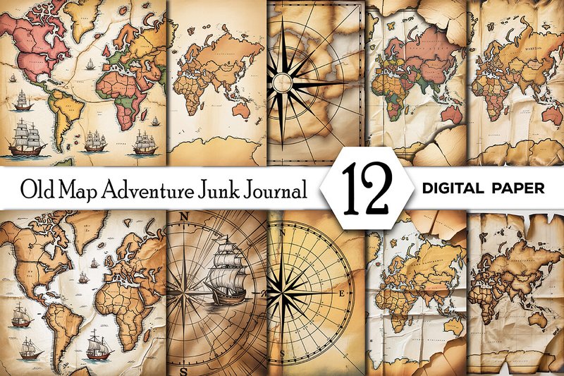 Old Map Adventure Junk Journal Page (by Design Studio 45)