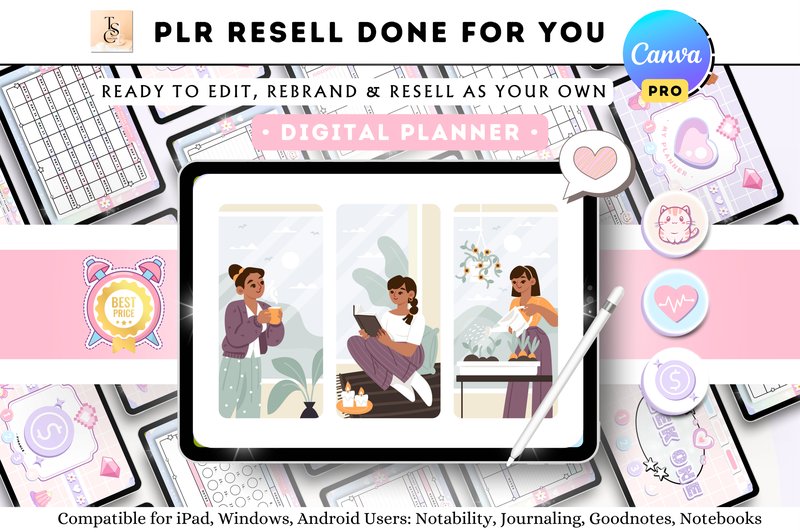 PLR Canva Digital Planner Templates (by Tas Creative Studio)