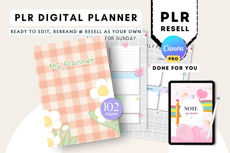 Ready to Resell Digital Planner Editable (by Tas Creative Studio)