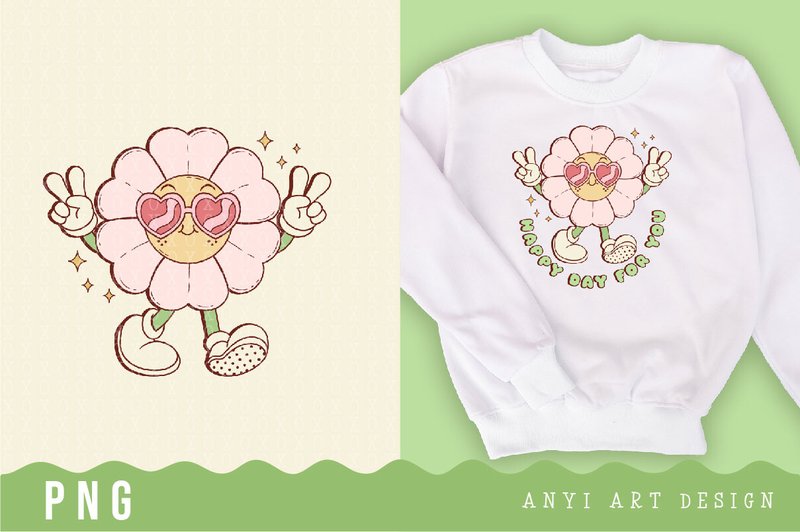 Retro Flower Daisy Sublimation (by Anyi Art Design)