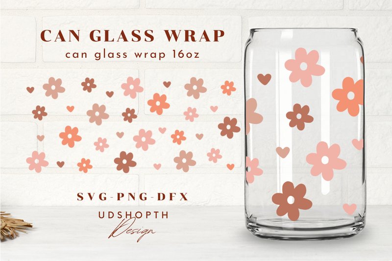 Retro Flower Svg  for Libbey 16oz (by UDShopTHDesign)
