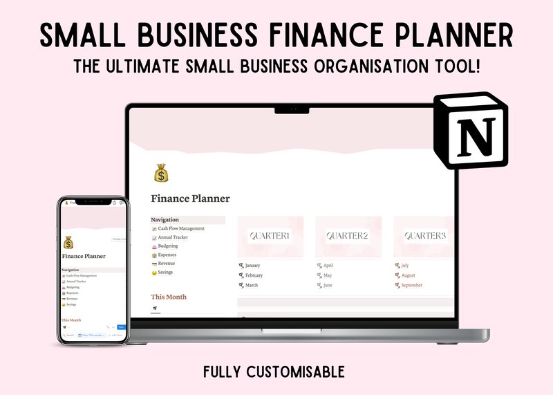 Small Business Finance Notion Planner (by stormdigitalco)