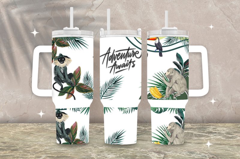 Stanley 40 Oz Tropical Tumbler Wrap Png (by SparkyDesignsUS)