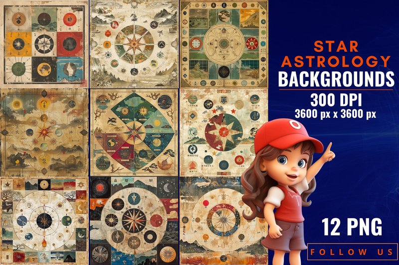Star Astrology Backgrounds (by Graphic Studio)