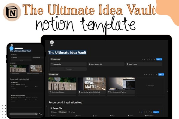 The Ultimate Idea Vault NOTION TEMPLATE (by Dohaforkdp)