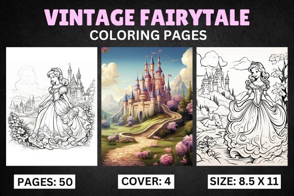 Vintage Fairytale Adult Coloring Pages (by millerleslies26)