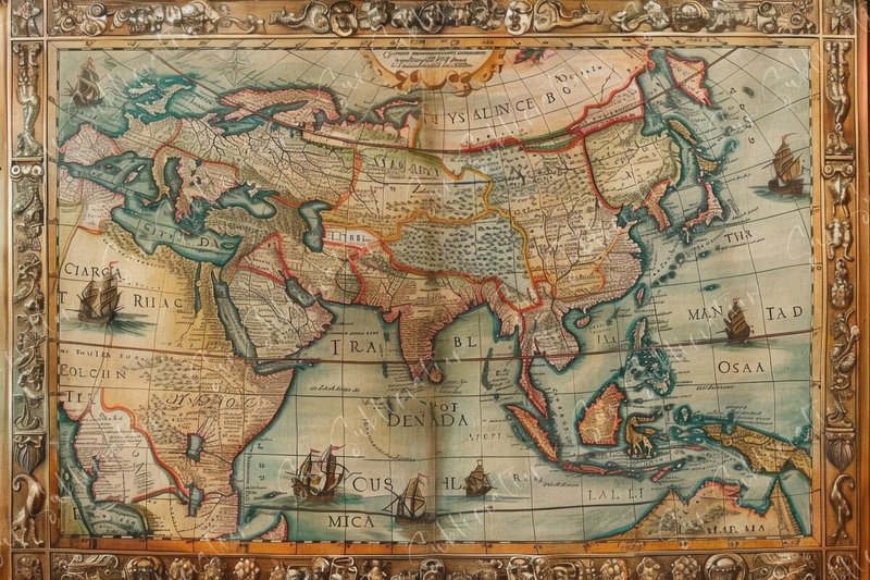 Vintage Map of Eurasia (by Sun Sublimation)
