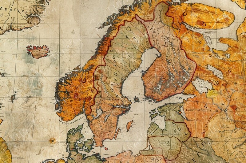 Vintage Map of Scandinavia (by Sun Sublimation)