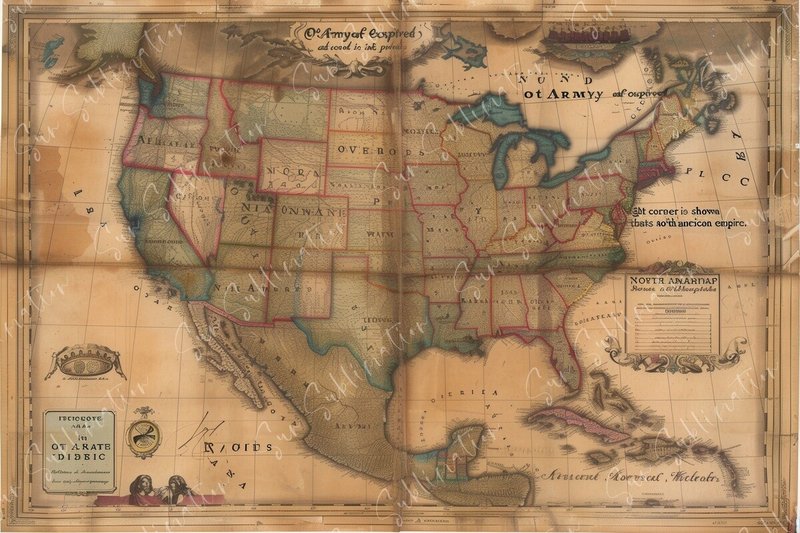 Vintage Map of USA (by Sun Sublimation)