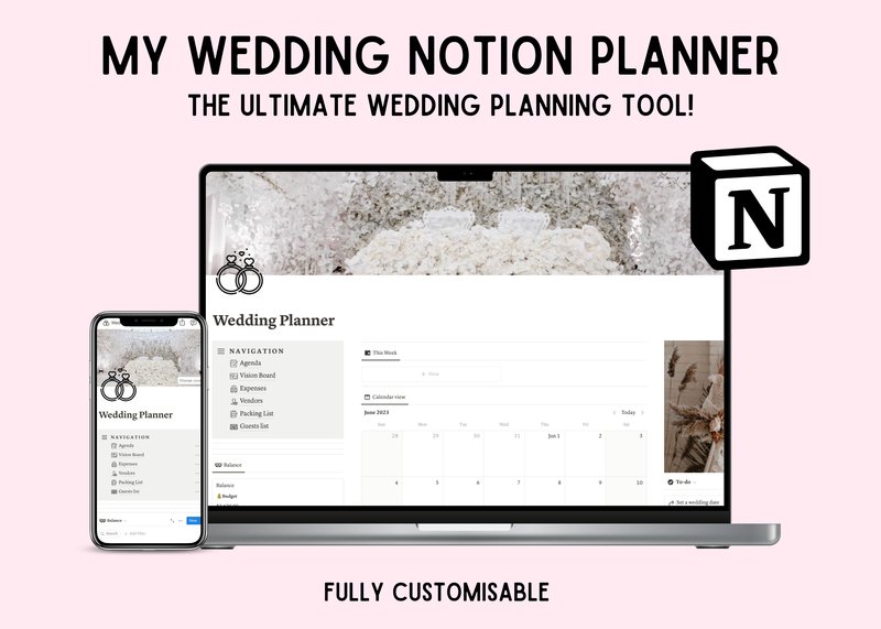 Wedding Planner Notion Dashboard (by stormdigitalco)