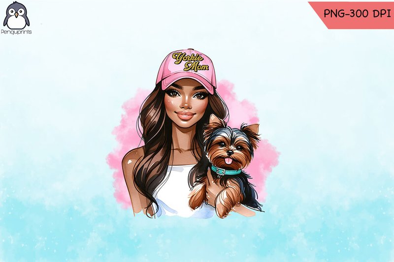 Yorkie Dog Mom Sublimation PNG (by Penguprints)