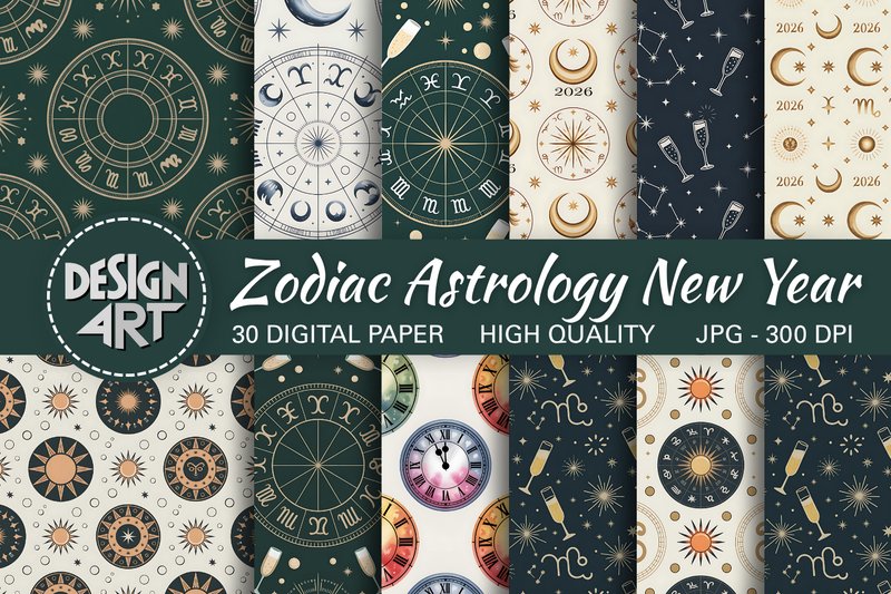 Zodiac Astrology New Year Pattern (by Design Art)